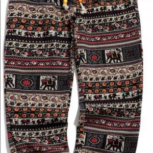 Ethnic tribal ditsy graphic print casual pants